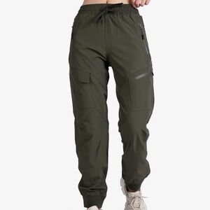 Olive Green Cargo Joggers Pants